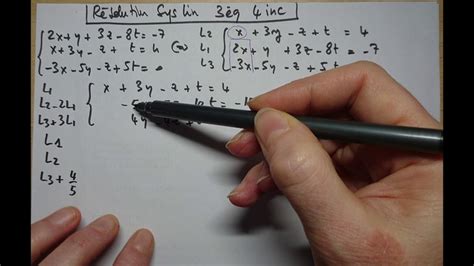 Systèmes Linéaires Pivot De Gauss Exemple Avec 3 équations 4