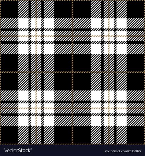 Black And White Tartan Plaid Seamless Pattern Vector Image
