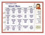 Examples Of School Lunch Menus Pictures