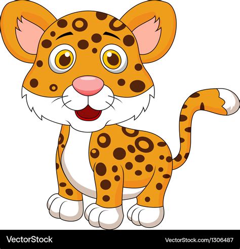 Cute Baby Jaguar Cartoon Royalty Free Vector Image