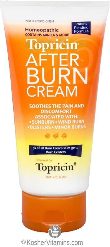 Burn injury is associated with a high incidence of death and disability; Topricin After Burn Cream 6 OZ - Koshervitamins.com
