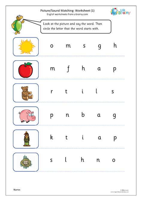 Picture Sound Matching 1 Letters And Sounds By