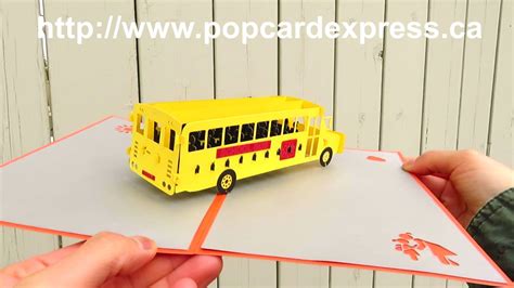 School Bus 3d Pop Up Greeting Card Youtube