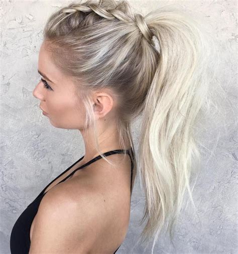 Tousled Ponytail With A Braid High Ponytail Hairstyles Long Hair