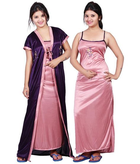 Buy Mahaarani Purple Satin Nighty And Night Gowns Online At Best Prices In India Snapdeal