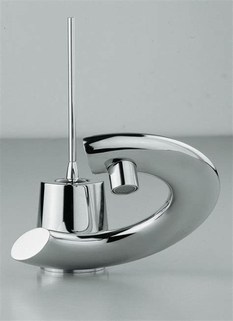 Made from plated brass with ceramic plate spool. Modern Bathroom Faucets With Curved Levers - Embrace ...