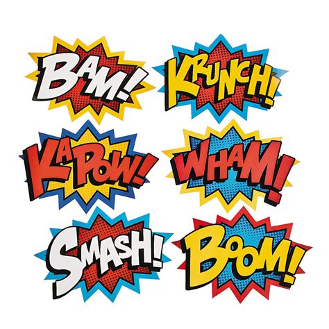Superhero Word Bubbles Printable Clip Art Library