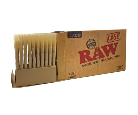 Raw Classic Unrefined Cones 1 1 4 1 Box Wraps Cones