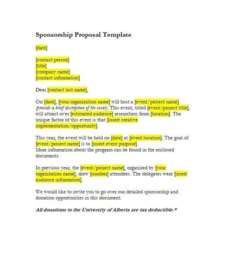 sponsorship letter template  business docus