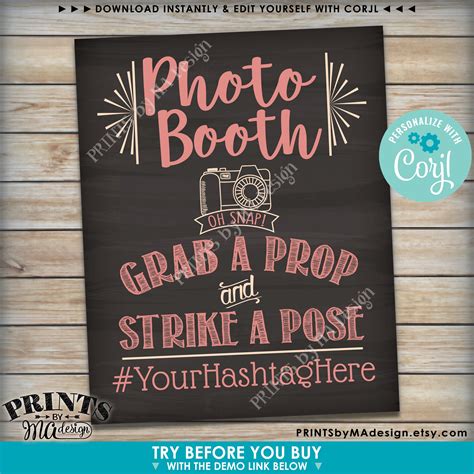 Photobooth Sign Share On Social Media Wedding Photo Booth Sign