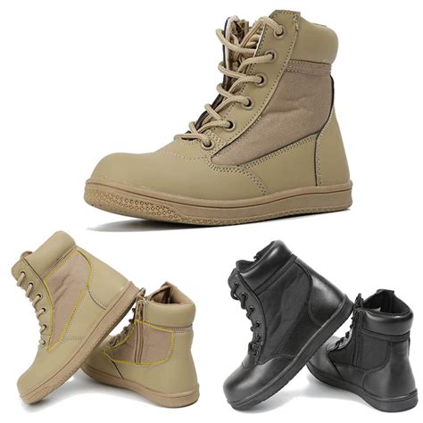 Children Boys Tactical Combat Boots Outdoor Casual Ankle High Top Boots