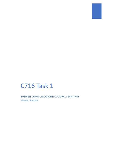 C716 Task 1 C716 Task 1 Passed C716 Task 1 Business