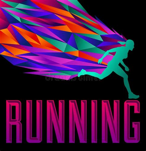 Running Design Female Silhouette Running Stock Vector Illustration