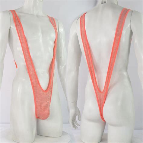 K J Mens Stretch Supspender Sexy Borat Mankini Costume Nylon Spandex Jacquard Ebay