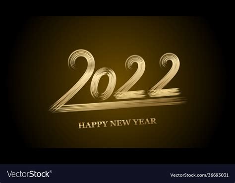 Happy New Year 2022 Hand Lettering Text Isolated Vector Image