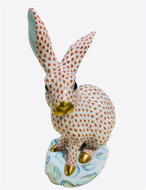 Herend Porcelain Hand Painted Large Rabbit For Sale At 1stdibs