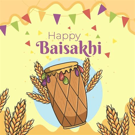 Dibujado A Mano Ilustración De Baisakhi Vector Gratis