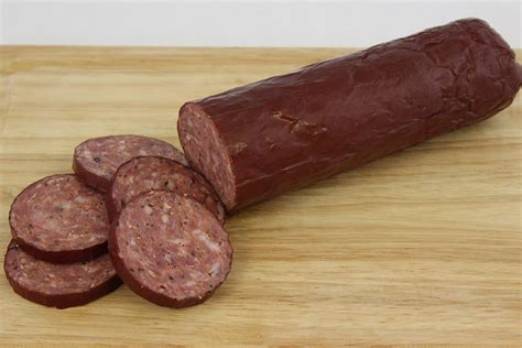 Meat ingredients (pork, beef), salt and less than 2% of the following: Pork & Beef Summer Sausage - Juniors Smokehouse
