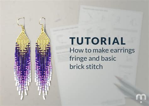 Fringe beaded earrings tutorial pattern PDF Digital | Etsy