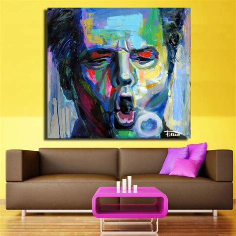 New Canvas Wall Art Abstract Modern Colorful Man Face Portrait Canvas