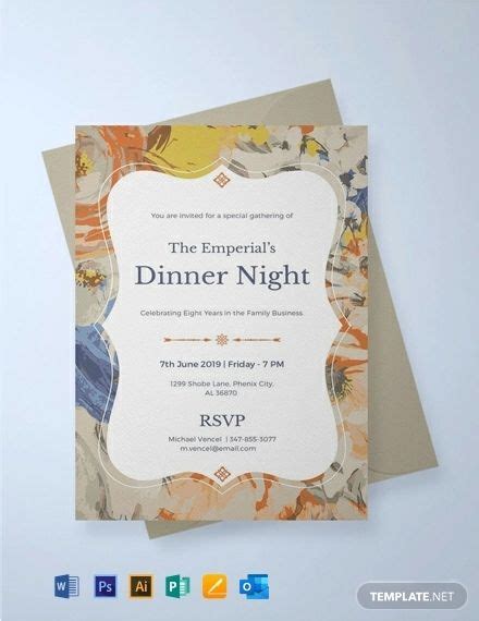 Formal Dinner Invitation Template Word Event Invitation Templates