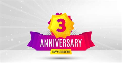 3 Years Anniversary Three Years Celebrating Vector Stock Vector