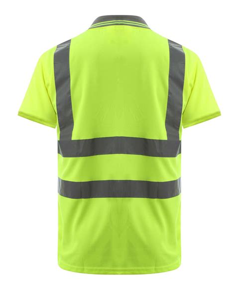 New Hi Visibility High Viz Short Sleeve Safety Work Wear Collar Polo T