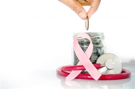 Breast Cancer Health Insurance And Money Saving Premium Photo