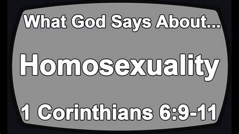 What God Says About Homosexuality Youtube