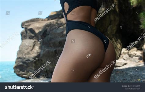Lifestyle Shot Beach Bikini African American Images Stock Photos