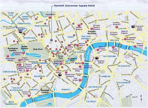 Hotel Marriott Grosvenor Square Location London Map London Uk