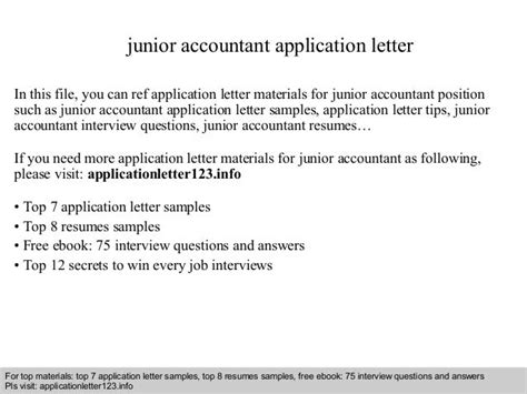 Junior Accountant Application Letter