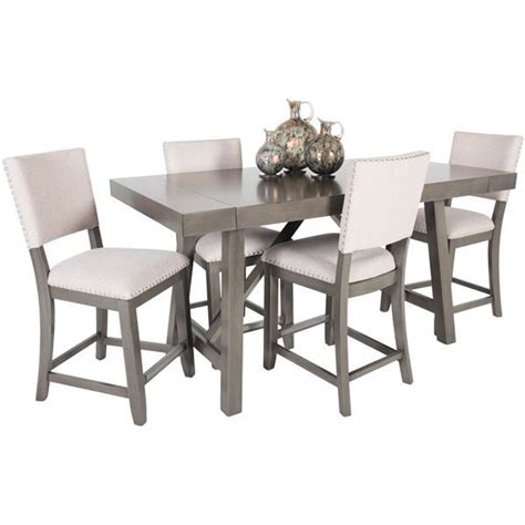 Omaha Grey Counter 5 Piece Dining Set By Standard Furniture Is Now