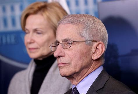 Anthony fauci, director of the national institute of allergy and infectious diseases, listens during the daily coronavirus briefing in the brady press briefing room of the white house on april 9, 2020. Dr. Fauci Says "We Need to Flood the System" With Testing ...