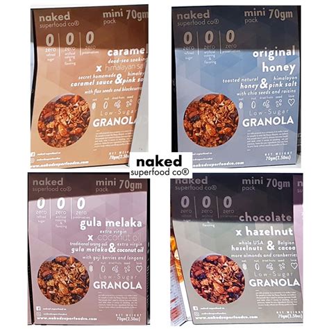 Naked Superfood Co Low Sugar Granola Chocolate Hazelnut Gula Melaka