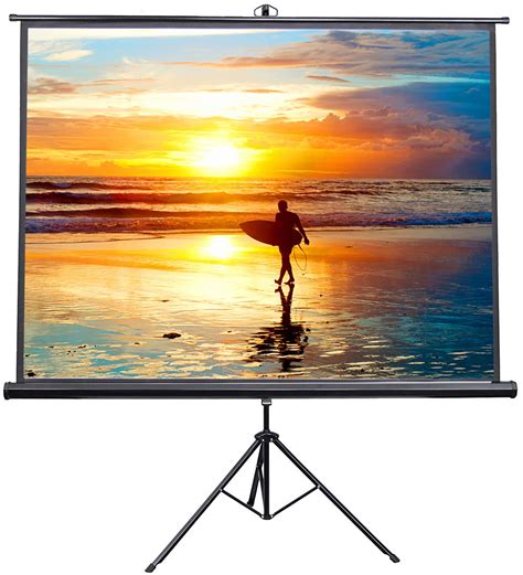 vivo 100 portable projector screen 4 3 projection pull up foldable stand tripod ps t 100