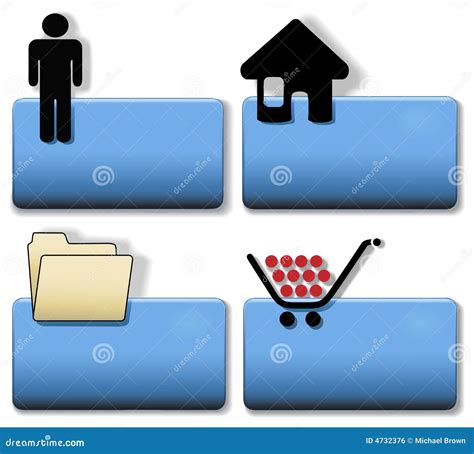 Title Icon Symbol Set Person Home File Cart Stock Vector Illustration