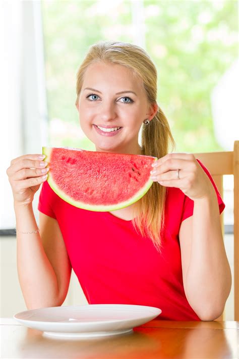 Woman Eating Watermelon Free Stock Photo Public Domain Pictures
