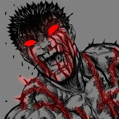 A Drawing Of A Demonic Looking Man With Red Eyes