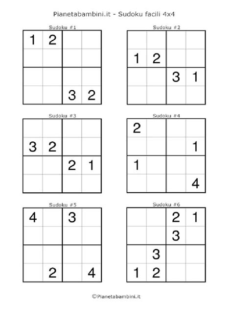 Printable 4x4 Sudoku
