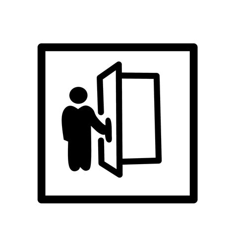 Simple Logo Of A Person Opening Or Closing The Door Door Opening And