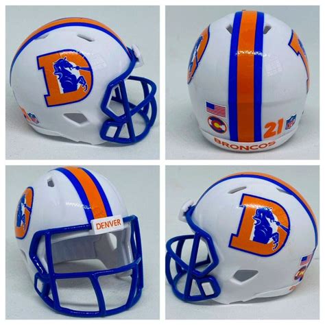 Custom Pocket Pro 2021 Denver Broncos White Concept Helmet Ebay In