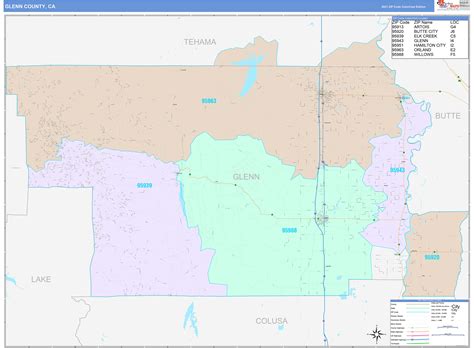 Glenn County, CA Wall Map Color Cast Style by MarketMAPS - MapSales.com