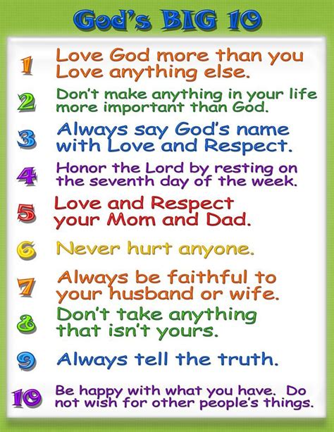 Learn about god rules to protect us and bless us. Kid Friendly Ten Commandments | The 10 Commandments were ...