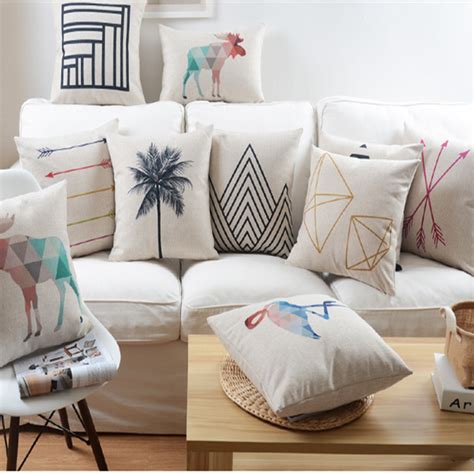 The type of decor you choose to add to you can also use pillows to soften a firm chair or bench and make it more comfortable, or place. Nordic Abstract Geometric Home Decor Pillow Cushion Linen ...
