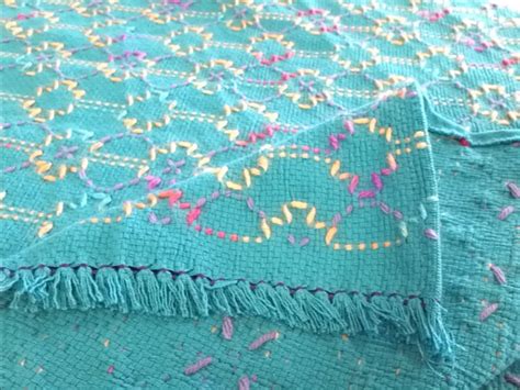 Mosiac Jade Swedish Weave Blanket Etsy