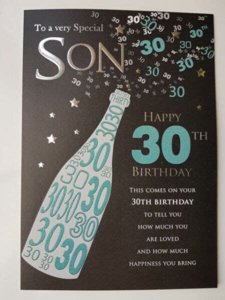 Stunning Top Range To A Very Special Son Happy 30th Birthday Greeting