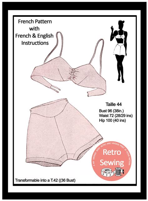 1940s Bra And French Knickers Sewing Pattern Pdf Lingerie Etsy