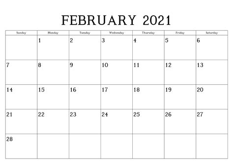 Download a free, printable calendar for 2021 to keep you organized in style. Printable February 2021 Calendar - latestcalendars