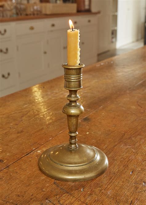 17th Century Dutch Style Brass Candlestick Howe London